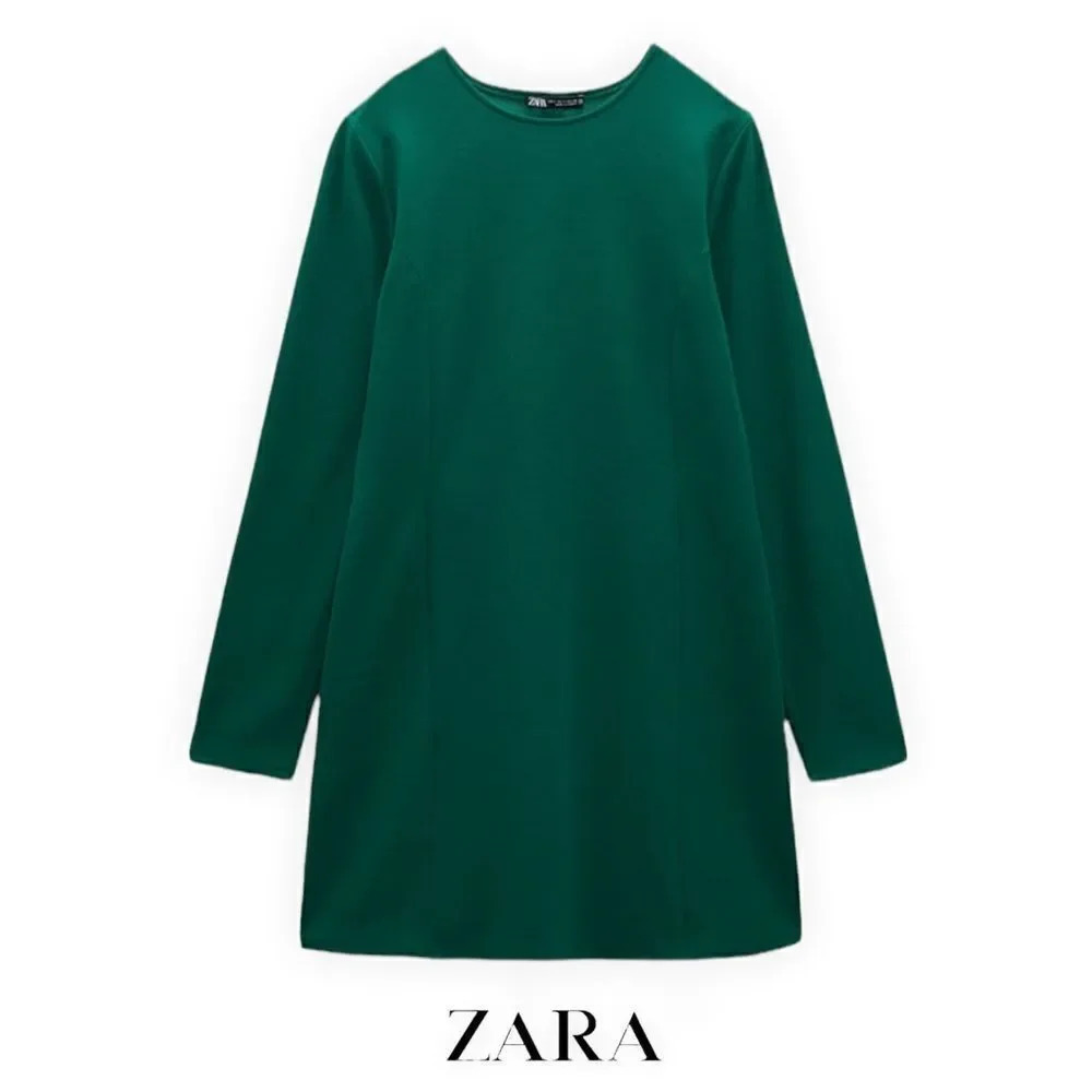 ZARA | Green | MINIMAL SHORT DRESS - Picture 2 of 8